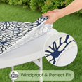 thumbnail image 5 of Floral Print Round Tablecloth with Elastic Edge, Great for Kitchen, Dining, or Picnic Table, Reusable Polyester Cover Fits 44-52 Inch Tabletop, 5 of 6