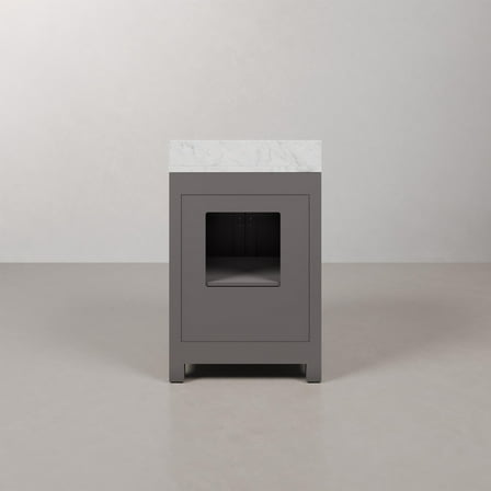 Water Creation Madison 24" Wood Single Bathroom Vanity in Gray/Chrome