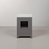 Water Creation Madison 24" Wood Single Bathroom Vanity in Gray/Chrome