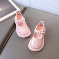 thumbnail image 6 of GiLiling Girls Dress Shoes Mary Jane Flats, Star Print PU Leather Shoes with Pearl Strap, Low Block Heel Princess Footwear for Party and Daily Wear (Red, 12-18 Months), 6 of 8