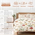 thumbnail image 6 of Country Mushroom Duvet Cover Set Twin Size, Leaf Butterfly Botanical Retro Plants 4 Piece Soft Microfiber Bedding Set with 1 Duvet Cover, 1 Flat Sheet, 2 Pillowcases, 6 of 9