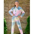 thumbnail image 5 of Oudiya Girls 2 Piece Tie Dye Sweatsuit Set Tracksuits Pullover Sweatshirts and Sweatpants with Pockets, 4-12Y, 5 of 7