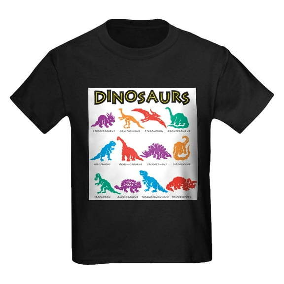 CafePress - Dinosaurs1 T Shirt - Dark T-Shirt Kids XS-XL