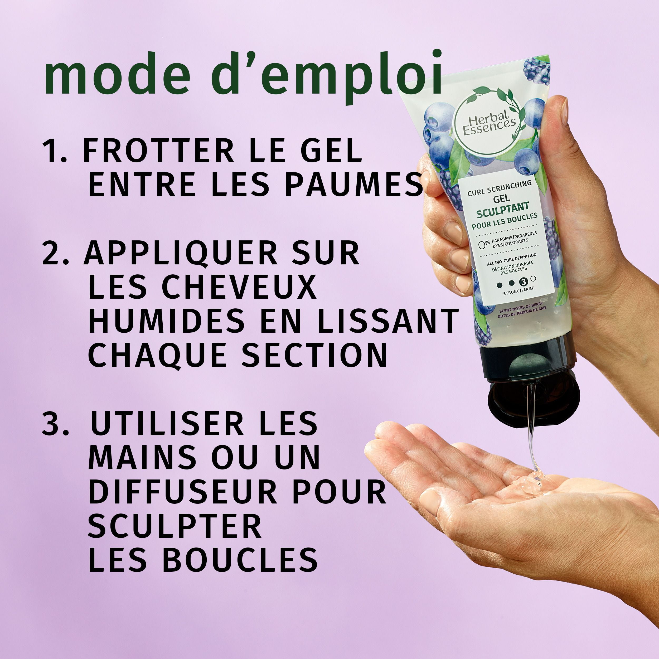 Herbal Essences Curl Scrunching Hair Spray Gel, Curly Hair Gel, 24-hour Hold and Frizz Control, 170g