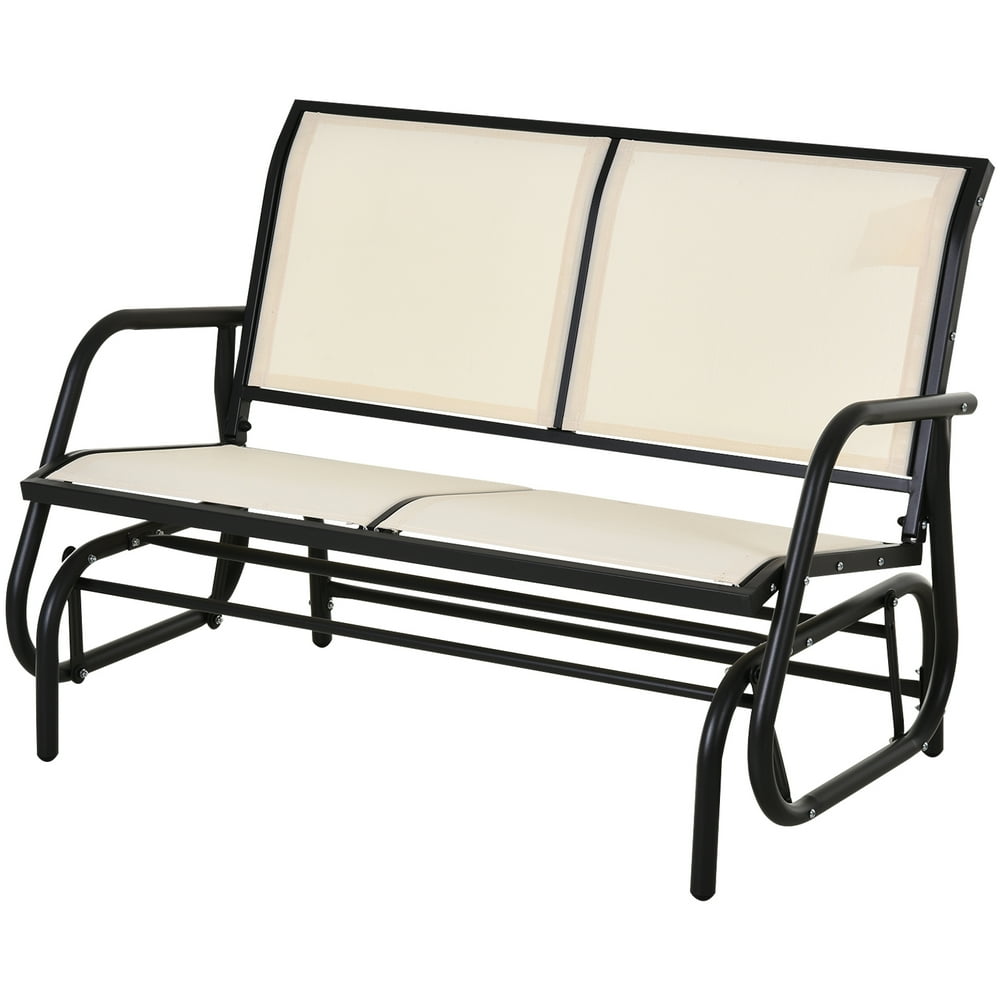 Outsunny Outdoor Double Rocking Chair with a Comfortable Sling Fabric