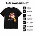 thumbnail image 5 of Giraffe Graphic T-Shirt, Be You Quote Tee, Short Sleeve Crew Neck Unisex Cotton Blend Top, 5 of 9