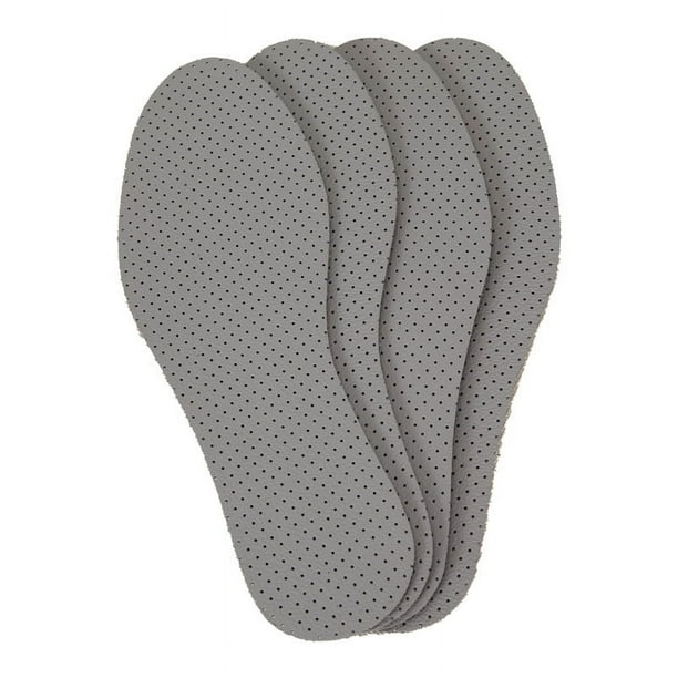 4 pares de plantillas antitranspirantes (250 mm) - Plantilla de espuma de látex de algodón extraíble para el olor a sudor - Carbón activado - Elimina el olor y desodoriza - Para adultos