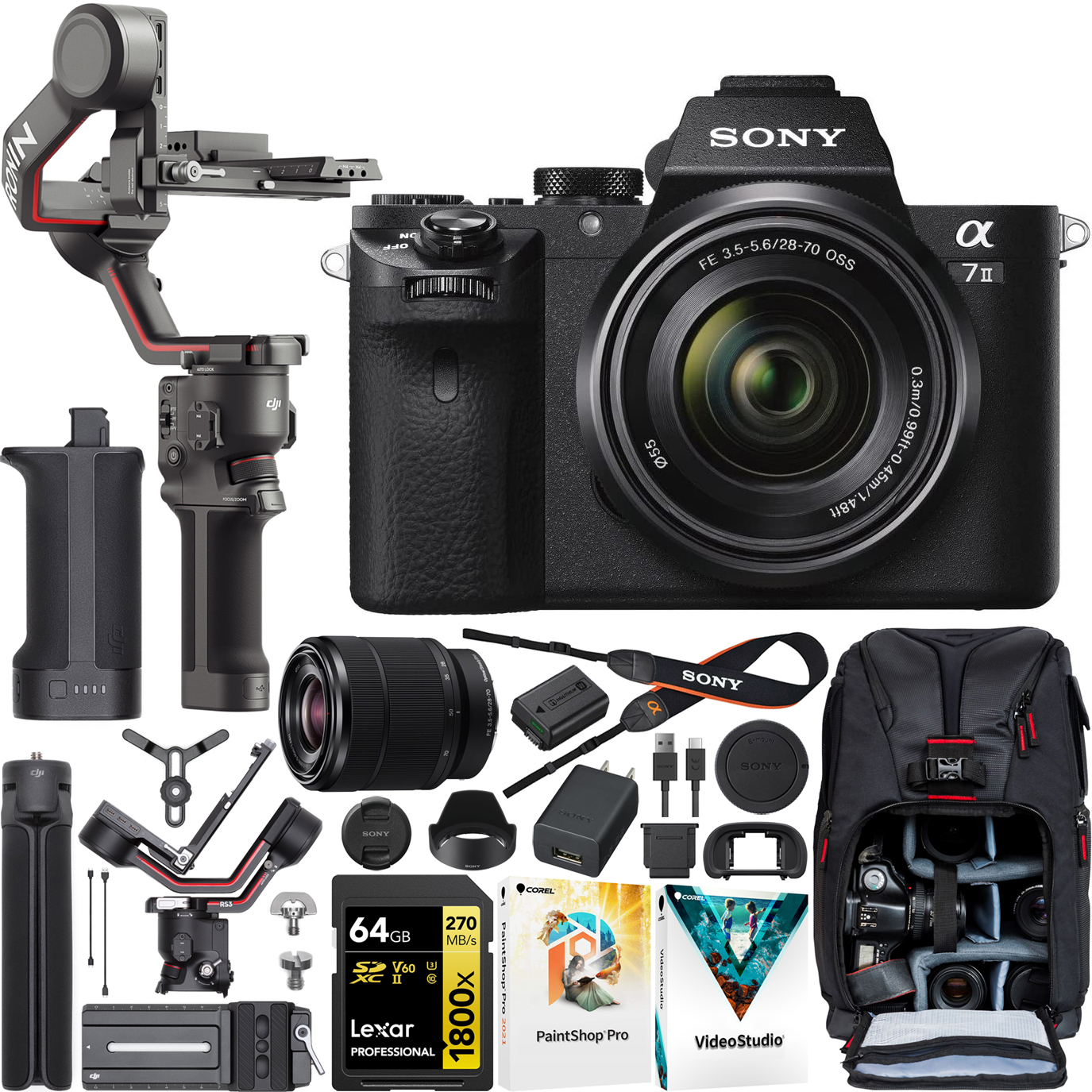 Sony a7 II Mirrorless Full Frame Camera with 2870mm Lens ILCE7M2K/B