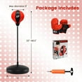 thumbnail image 3 of Costway Ensemble de Jouets de Sac de Frappe pour Enfants Support Ajustable Gant de Boxe Balle de Vitesse avec Pompe Neuf, 3 of 10