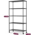 thumbnail image 4 of Heavy Duty 5-Shelf Wire Storage Shelving Unit, 1250lbs Loading Capacity, 29.92"D x 13.98"W x 61.09"H,Black, 4 of 8