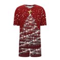 thumbnail image 4 of Zormilly Christmas Pajamas for Women Plus Size Short Sleeve Shirts Wide Leg Shorts Comfy Pajamas Set Printed, S-5XL, 4 of 6