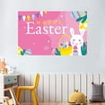 thumbnail image 4 of HongHeng 59x35 inch Happy Easter Backdrops Cloth Happy Hanging Wall Banner Bunny Grassland Eggs Photography Background for Easter Spring Party Decoration Happy Easter Sign, 4 of 6