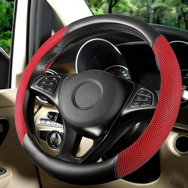 Universal Heated Steering Wheel Cover，15 Steering Wheel Warmer 12V Auto  Steering Wheel Black Protector Cover Breathable Anti-Slip Warm with Heater