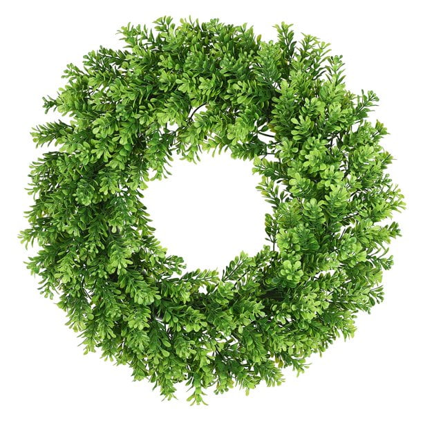 Dearhouse 17" Artificial Green Wreath Spring Wreath, Artificial Boxwood