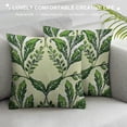 thumbnail image 3 of GOSMITH  Leaf Floral Green Decorative Pillow Covers, Green Vegetable Olive Branches Leaf Branch Fruit Tree Cushion Case Sofa Bedroom Car Throw Pillow Covers Square White, 3 of 5