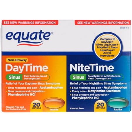 Equate Eq Day/nite Sinus Liquidgel 40ct