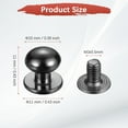 thumbnail image 3 of Uxcell Remaches de Cabeza Esférica de 10mm con Tornillo [20Pcs] - Remache de Botón Redondo de Metal para Bolsa, Cinturón y Bolso - Negro Gun, 3 of 6