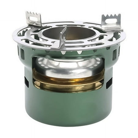 1Pack Camping Gear Alcohol Stove Outdoor Furnace Portable Mini Barbecue Camp Cooking Supplies Hiking Sports Cluster Stoves (Green)