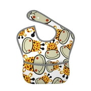 Bingfone Mess-Proof Baby Bib - Waterproof Bib For Baby Boy Or Girl With Food Catcher Pocket, Unisex-Giraffes Head