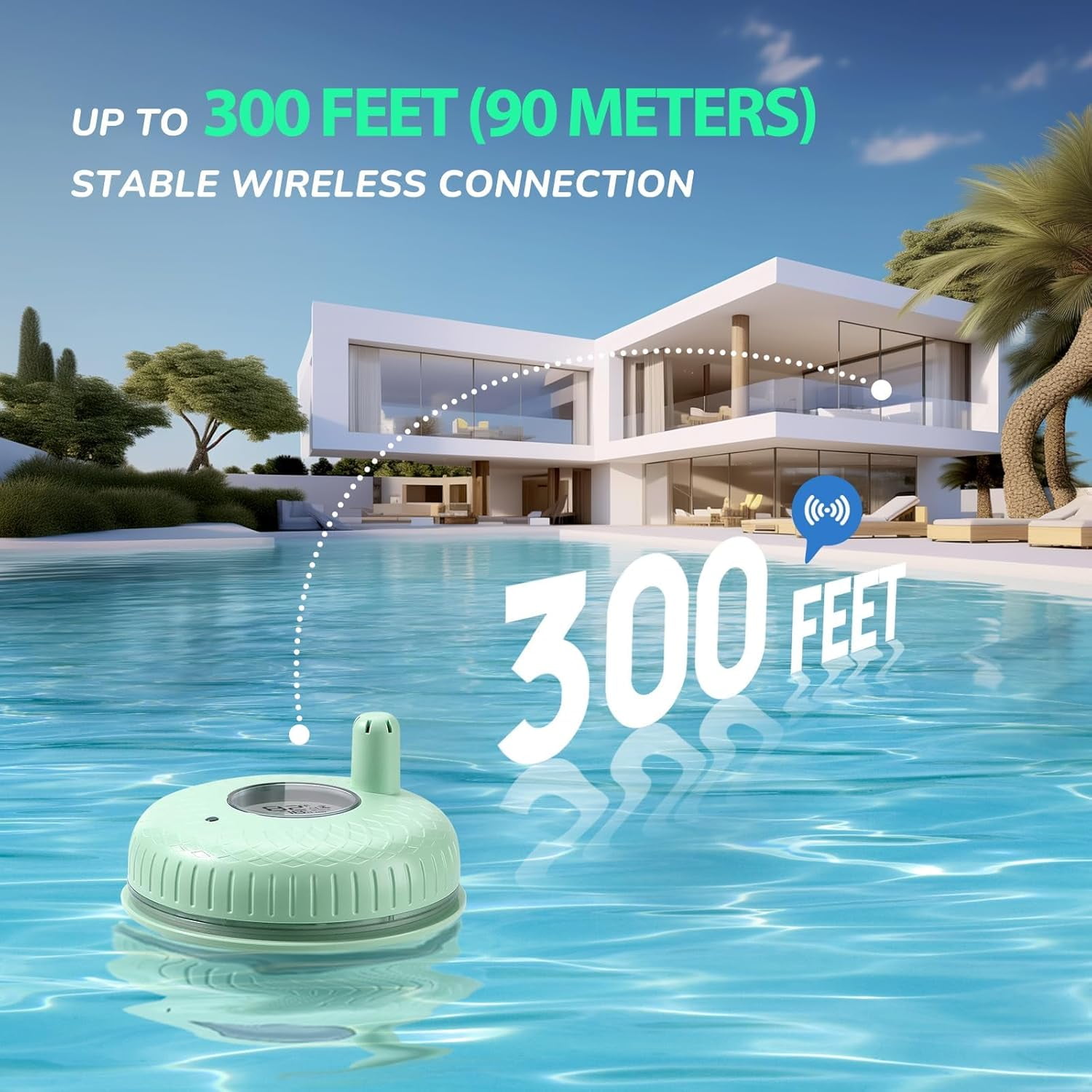 Inkbird Wireless Pool Thermometer Combo Retro Green Digital Display IPX7 Waterproof 300ft Bluetooth