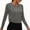 Gray, variant on WXLWZYWL Athletic Tops for Women Long Sleeve Cropped Yoga Tops Crewneck Loose Fitted Runing Gym Tees