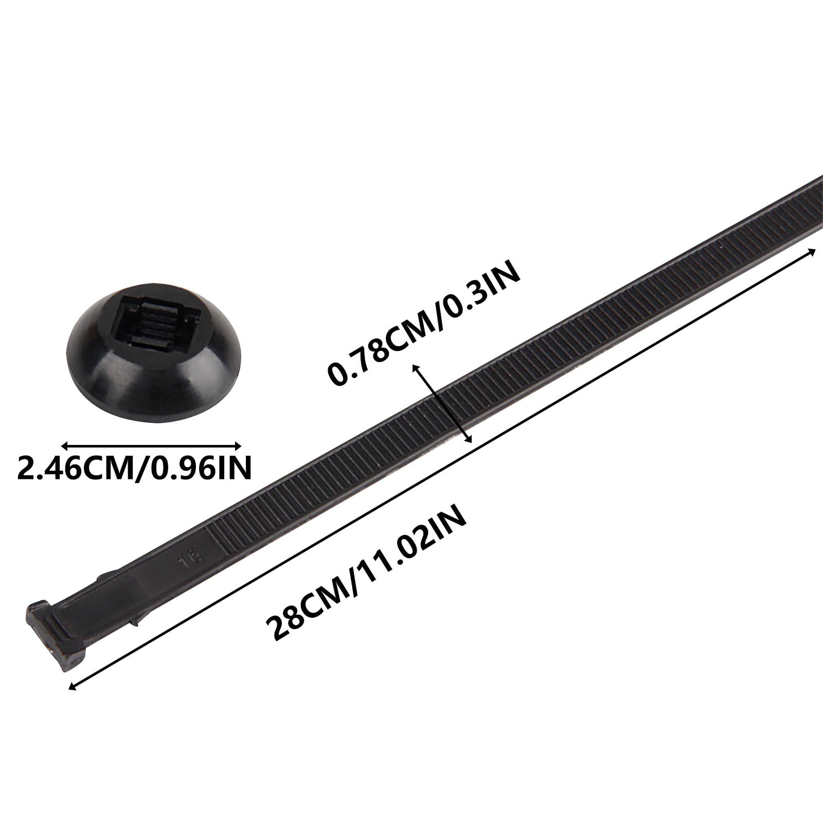 100 Attaches Serre-câble Universelles En Nylon - Lot De 200 Pièces (100 Boucles + 100 Attaches), Noir, 9 Cm - 10