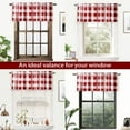 thumbnail image 2 of DriftAway Buffalo Check Plaid Window Valances Lined Blackout Thermal Insulated Energy Saving Red and White Buffalo Checkered Farmhouse Short Kitchen Valance 1 Pack Rod Pocket 18 Inch Long, 2 of 8