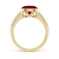 thumbnail image 2 of ANGARA Natural Vintage Inspired Bezel-Set Oval 2 ct Ruby Ring with Grooves in 14K Yellow Gold for Women (Size-9x7mm) | July Birthstone, Anniversary, Jewelry Gift for Women | Natural Ruby Ring, 2 of 8
