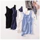 thumbnail image 1 of Fashion Cotton Linen Women Tank Top Casual Loose Sleeveless O-neck Side Spilt Summer Tops Camis 120860WTA zhangmengya LED, 1 of 2