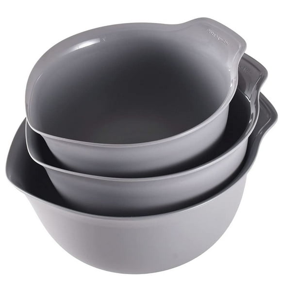 Juego de 3 tazones de plástico para mezclar KitchenAid, universales, anidados