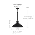 thumbnail image 3 of 1 Light Pendant In Contemporary Style-9 Inches Tall And 17.75 Inches Wide-Textured Black Finish    -Traditional Installation Capital Lighting, 3 of 7