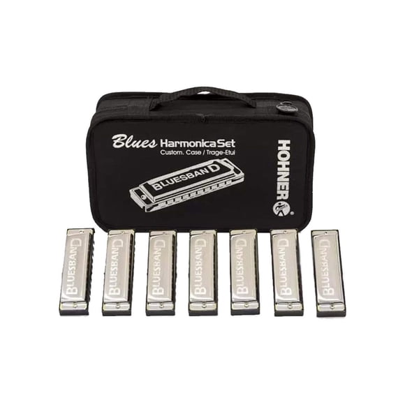 Set de Armónicas Hohner Bluesband de 7 Piezas con Estuche
