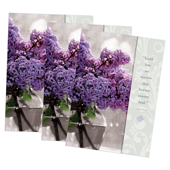 Sympathy with BookMark Greeting Card (5X7) by Paper Street | 3 Pack   3 Envelopes (No Sorrow Heaven Can't Heal - With Detachable Bookmark)