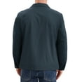 thumbnail image 3 of INSPIRE CHIC Men's Long Sleeve Lapel Full Zip Up Solid Color Casual Lined Jacket M Dark Blue, 3 of 6