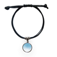 thumbnail image 1 of Snow Snowflake Weather Blue Sky Bracelet Leather Rope Wristband Black Jewelry, 1 of 3