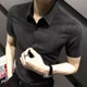 thumbnail image 3 of Camisas para hombre Camisa negra de negocios sencilla para hombre Ropa popular coreana de lujo de alta calidad Venta de moda hipster 2024 con cuello I, 3 of 5