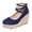 Blue, variant on Women's Heel Mary Jane Shoes Suede Round Toe Wide Width Platform Boho Summer Sandals