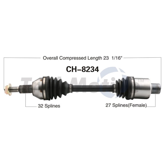 CV Axle Shaft Fits select: 2008-2019 DODGE GRAND CARAVAN, 2013-2016 CHRYSLER TOWN & COUNTRY TOURING