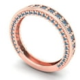thumbnail image 2 of 1.44 ctw Wedding Band for Women - 18K Rose Gold Blue Moissanite Stackable Eternity Ring, 2 of 6