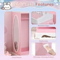 thumbnail image 3 of Ktaxon Kids Dress Up Storage Armoire Wardrobe Dresser Children Costume Organizer Portable Closet with Mirror & 3 Drawers for Bedroom Party Nursery, Pink, 3 of 11