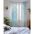 thumbnail image 3 of Blue Coastal Sheer Curtains 84 Inch Length 2 Panels Set for Living Room/Bedroom, Summer Ocean Starfish Conch Seashells Kitchen Curtains Grommet Semi-Sheer Curtains Drapes Window Treatments 42"x84"x2, 3 of 7