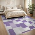 thumbnail image 3 of ODIKA Checkered Modern Geometric Grid With Bold Interlocking Square Tile for King Size Bedroom, Master Suite, Under Bed, Foldable Easy Care, 3 of 7