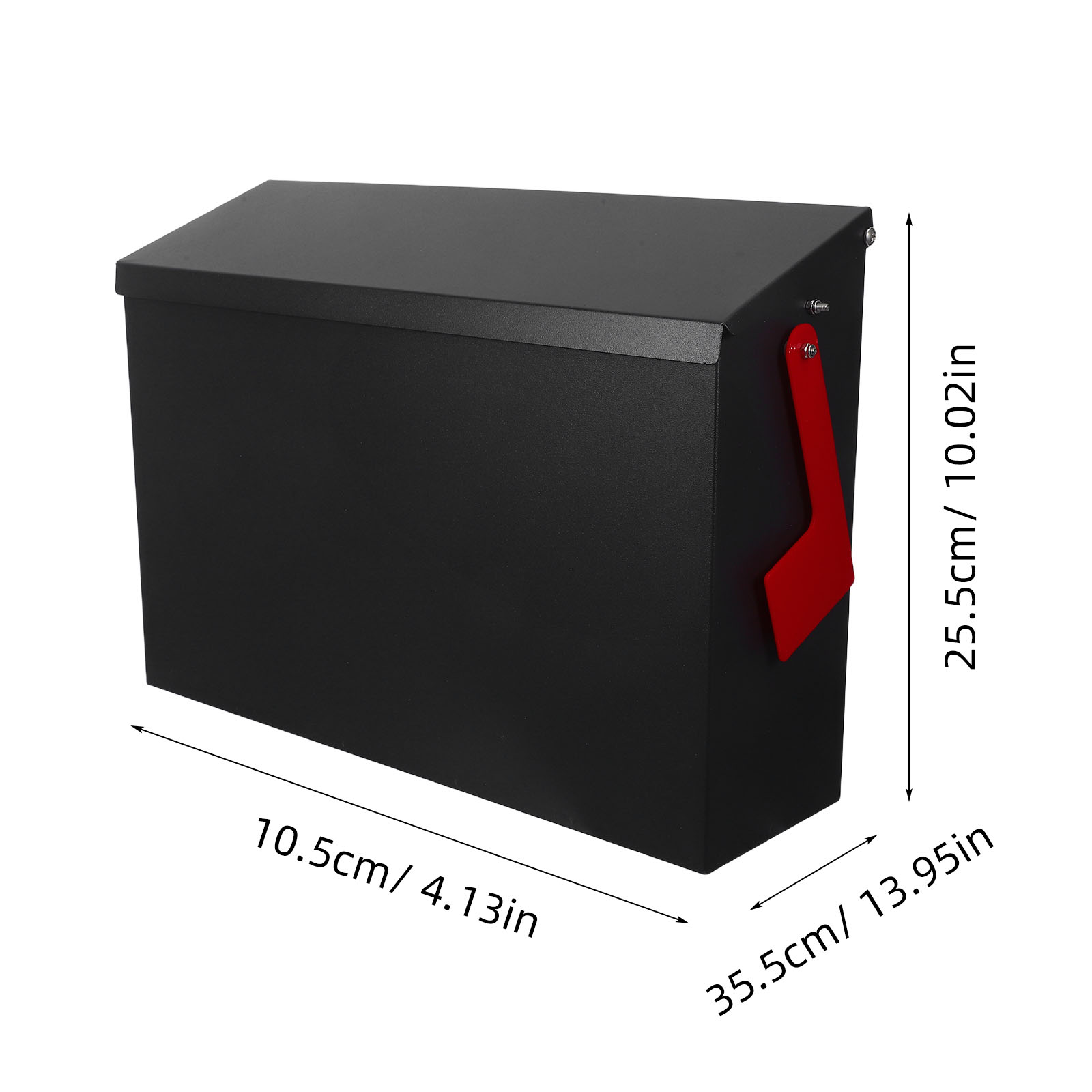 EXHUMKY Black Stainless Steel Outdoor Mailbox, Weather Resistant, Large Capacity, , Modern Stylish Design for Home