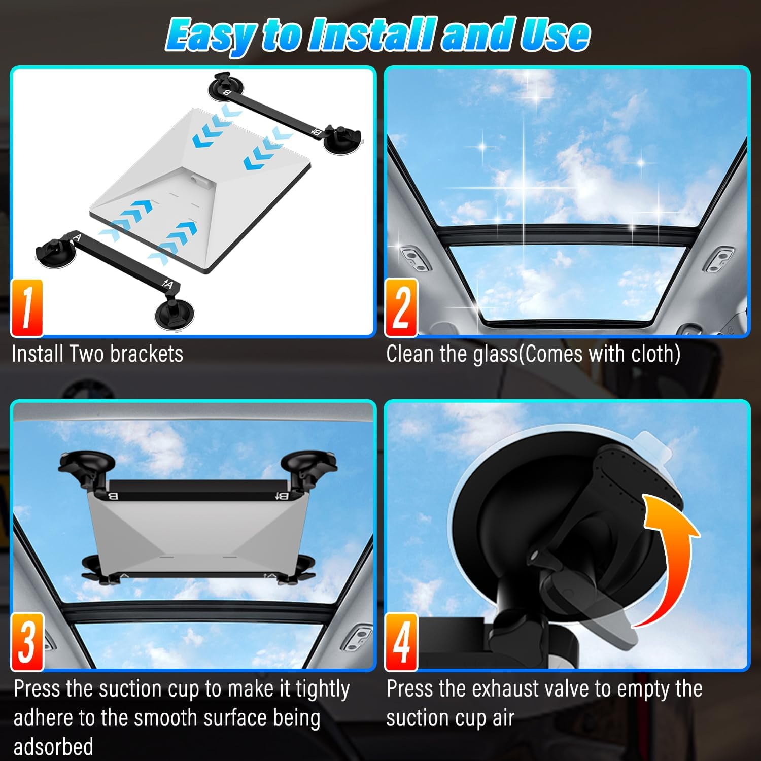 Starlink Mini Car Suction Cup Mount, Starlink Mini Accessories Secure Mounting Kit for Car Windows & Sunroofs, Strong Suction for Stable Satellite Signal on RVs, Boats