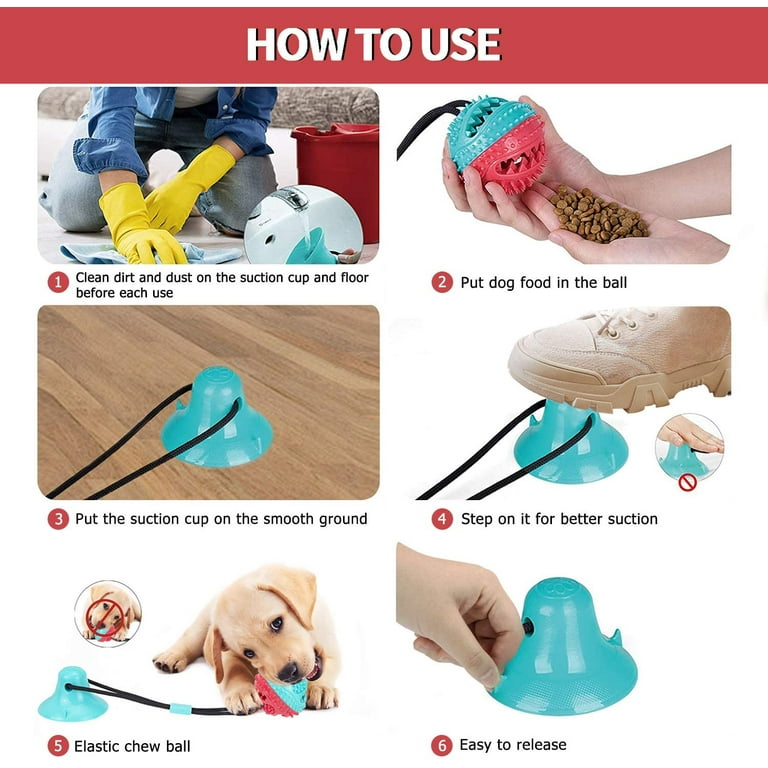 Dog Chew Toy - Dog Puzzle Treat Food Dispensing Ball Toys - Fixed Chew Toys  for Aggressive Chewers