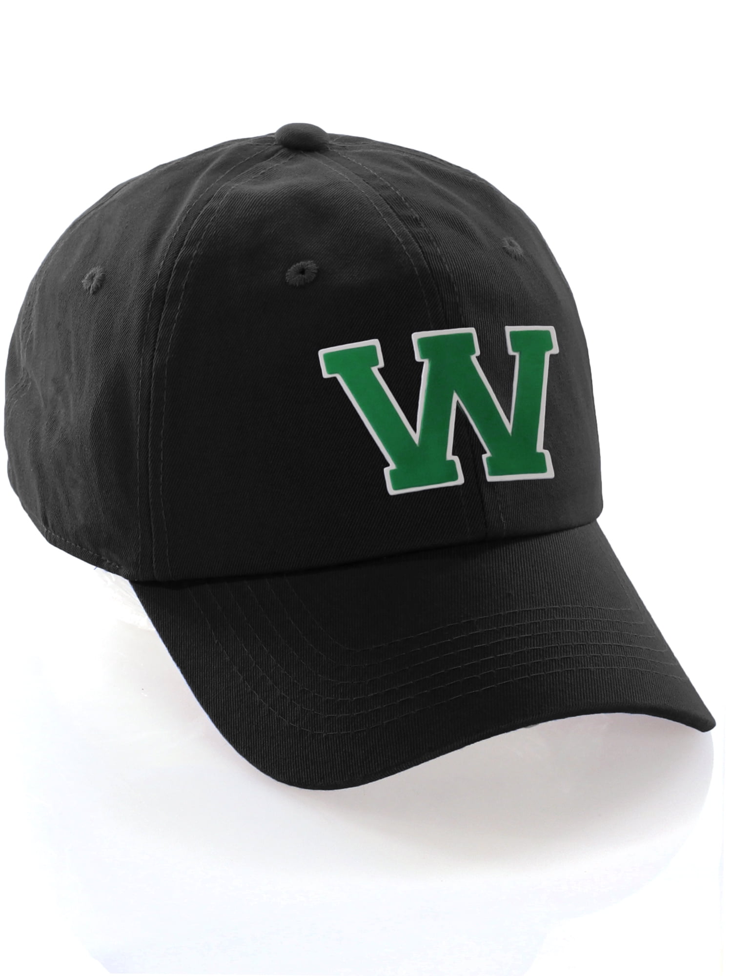 Customized Letter Intial Baseball Hat A to Z Team Colors, Black Cap ...