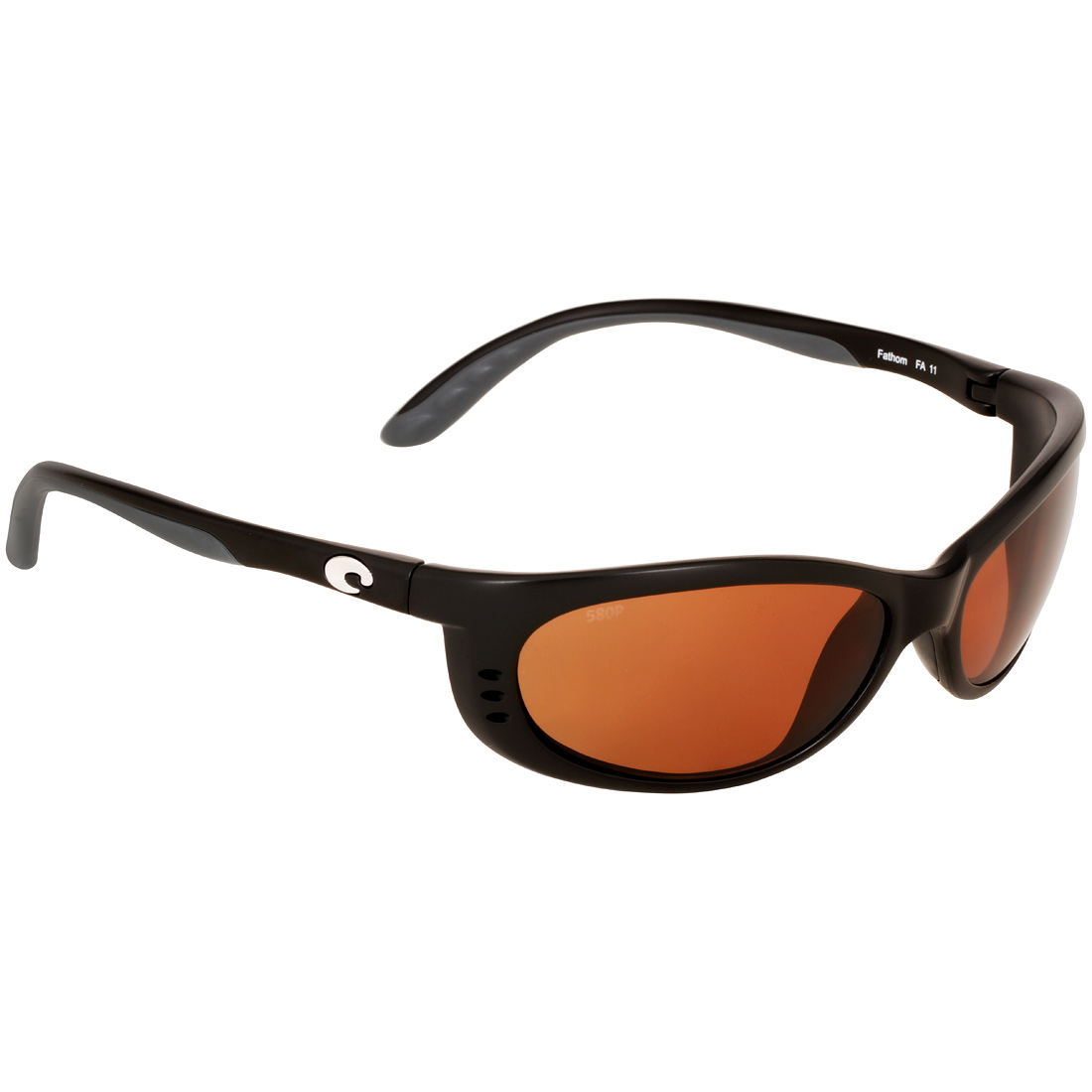 Costa Fathom Matte Black Plastic Frame Copper Lens Men's Sunglasses FA11OCP - image 2 of 4