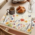 thumbnail image 3 of Spring Red Placemats Set of 12, Pink Grey Blue Flower Daisy Butterfly Vintage Non-Slip Place Mats Washable Table Mats for Kitchen Dining Table Decorations Indoor/Outdoor, 3 of 9