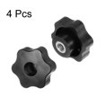 thumbnail image 3 of Uxcell 4 Pieces Star Knobs M8 Female Thread 48mm Head Through Hole Clamping Handles Nuts Black, 3 of 5