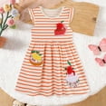 thumbnail image 2 of vigerkar Robe Sans Manches pour Tout-Petites Filles, Robe à Manches à Volants pour un Usage Quotidien Décontracté (Orange, 1-2 Ans), 2 of 9